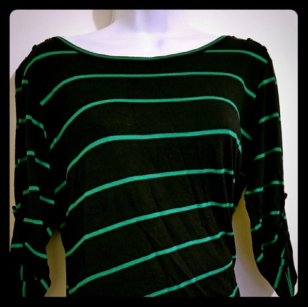 Olivia Moon Blue&Green Stripped Shirt